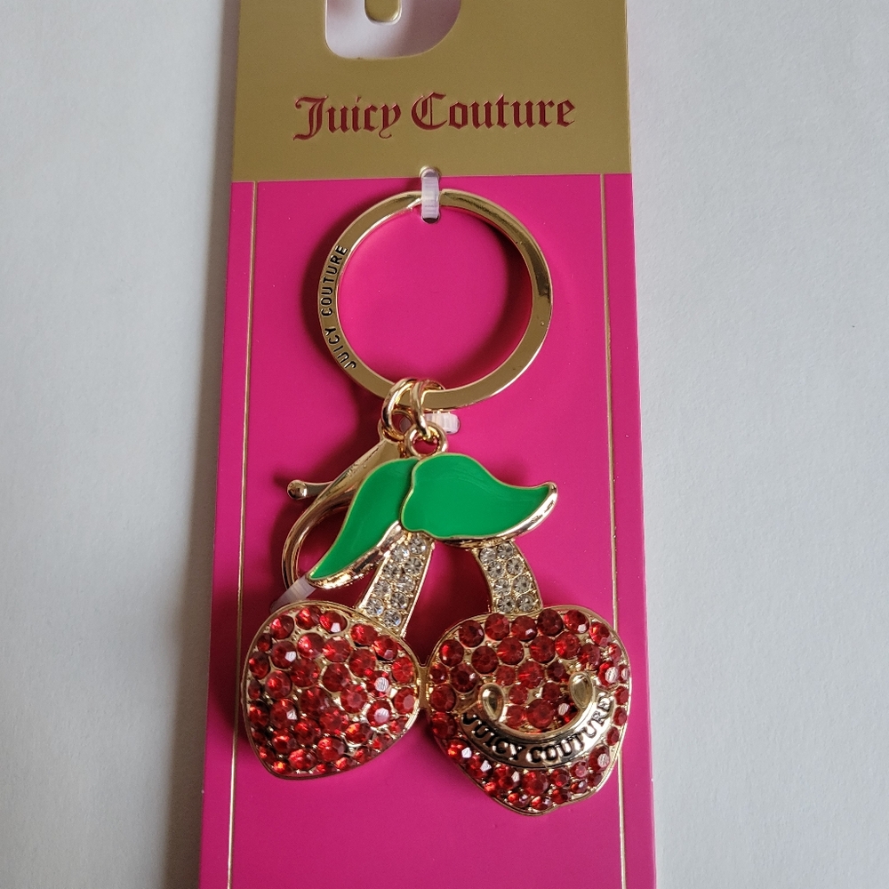 Juicy Couture Sparkling Red Cherry Keychain - Picture 2 of 5